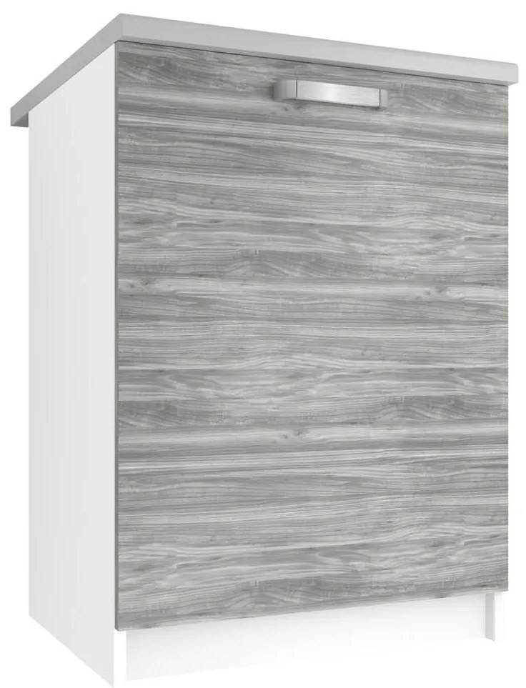 Kuchynská skrinka Belini spodná 60 cm šedý antracit Glamour Wood s pracovnou doskou  TOR SD60/0/WT/GW/0/U/