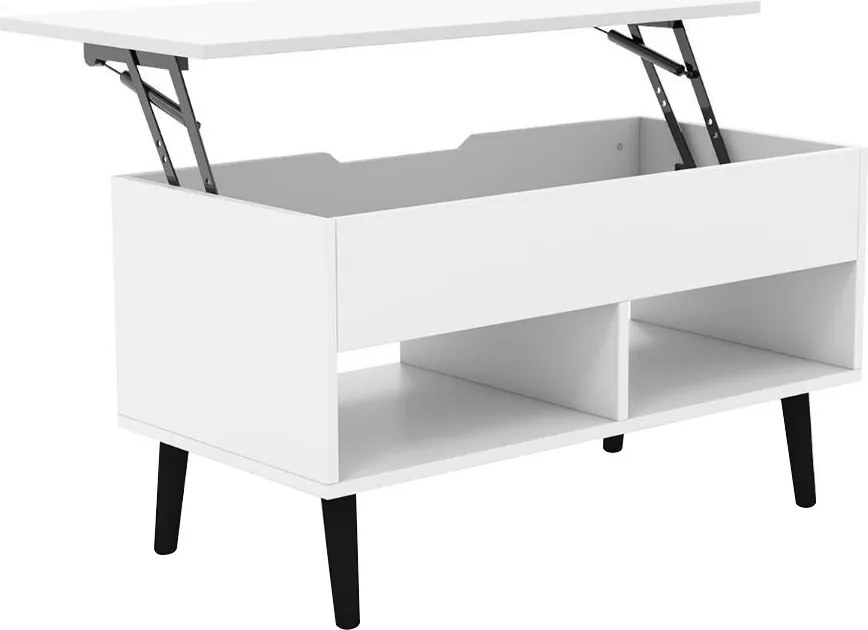 Konferenčný stolík s výsuvným vrchom, biely