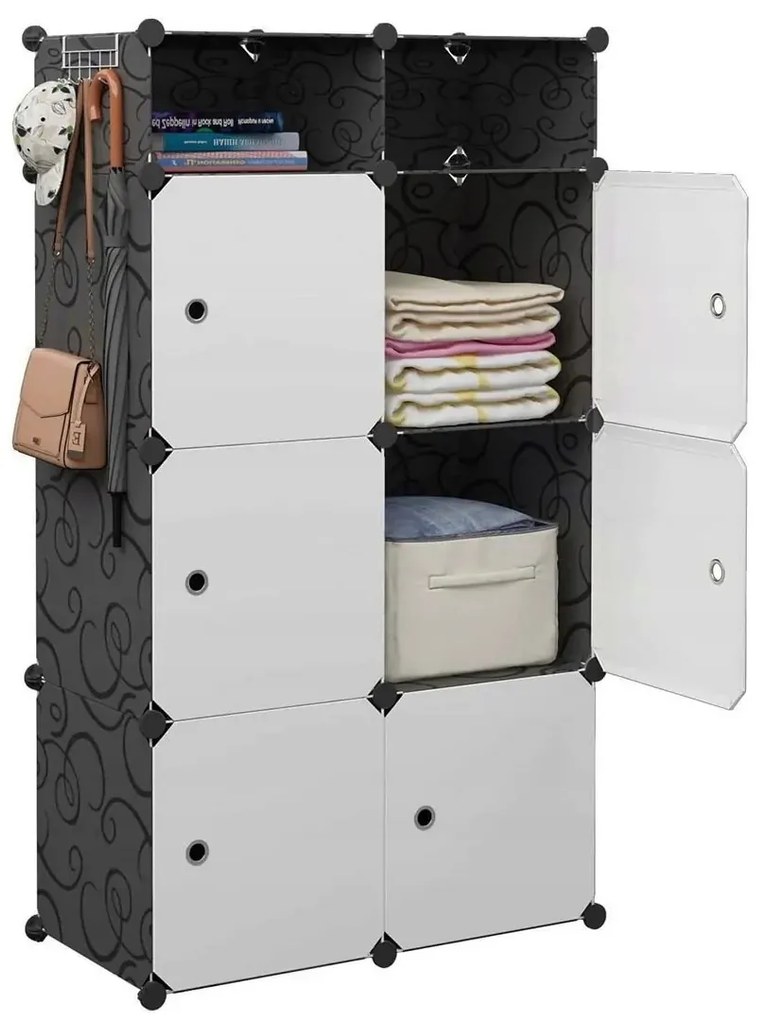 Hogler 3412 Variabilný policový systém 14 políc, 72 x 129 x 47 cm, čierna farba