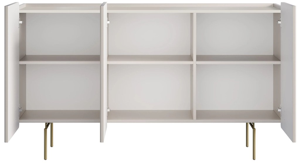 Komoda Malmi 150 cm - kašmírová / zlatá