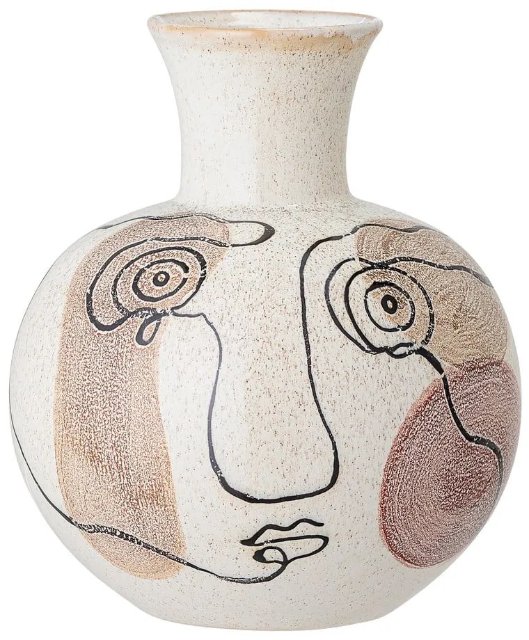 Biela kameninová váza Bloomingville Irini, výška 22,5 cm