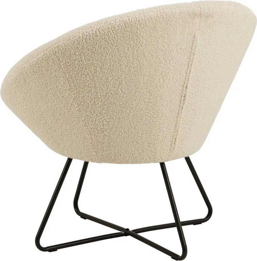 Krémovobiele kreslo z umelej vlny Actona Center