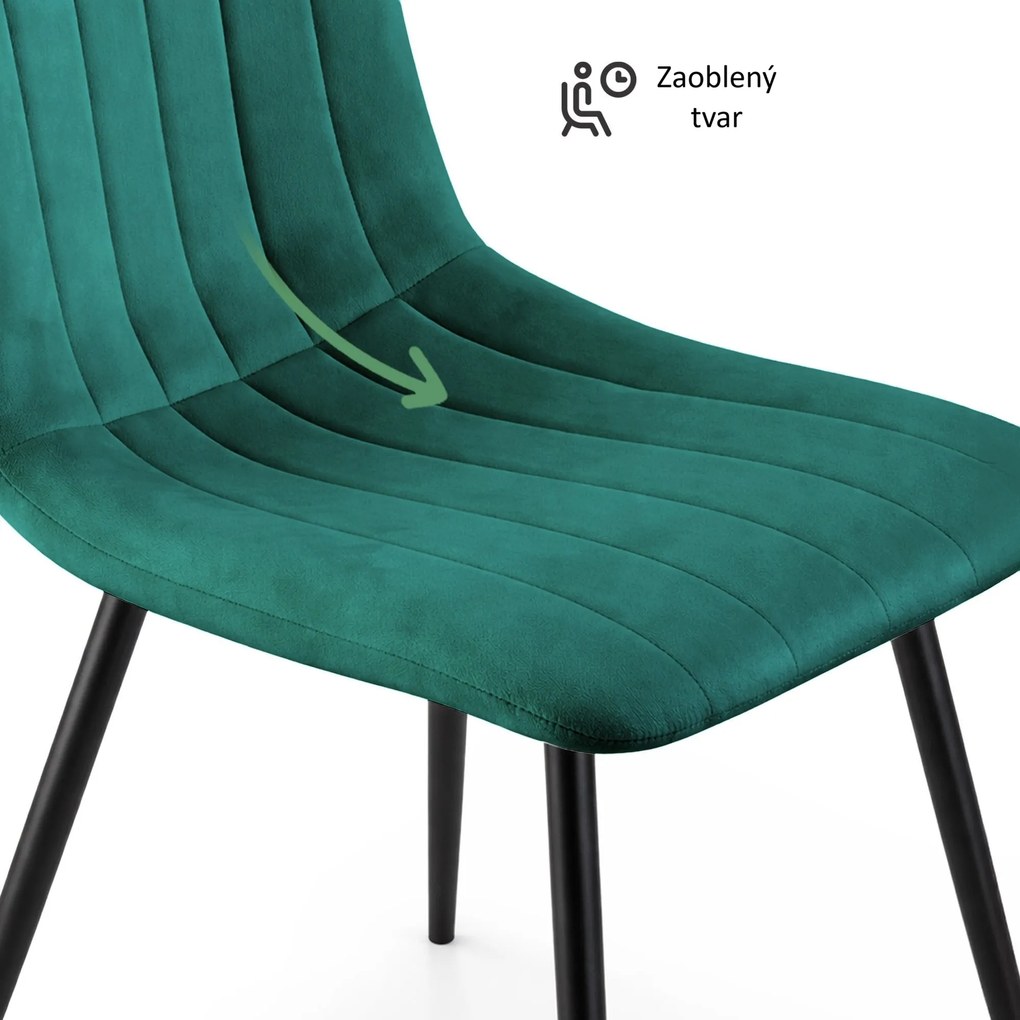 Čalouněná jídelní židle Livo lahvově zelená