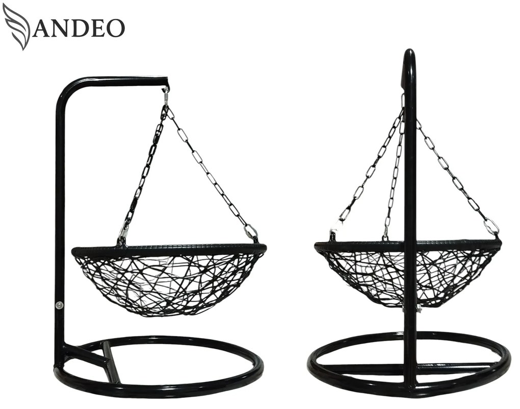 Závesné hojdacie kreslo pre mačky LILY - čierno béžové