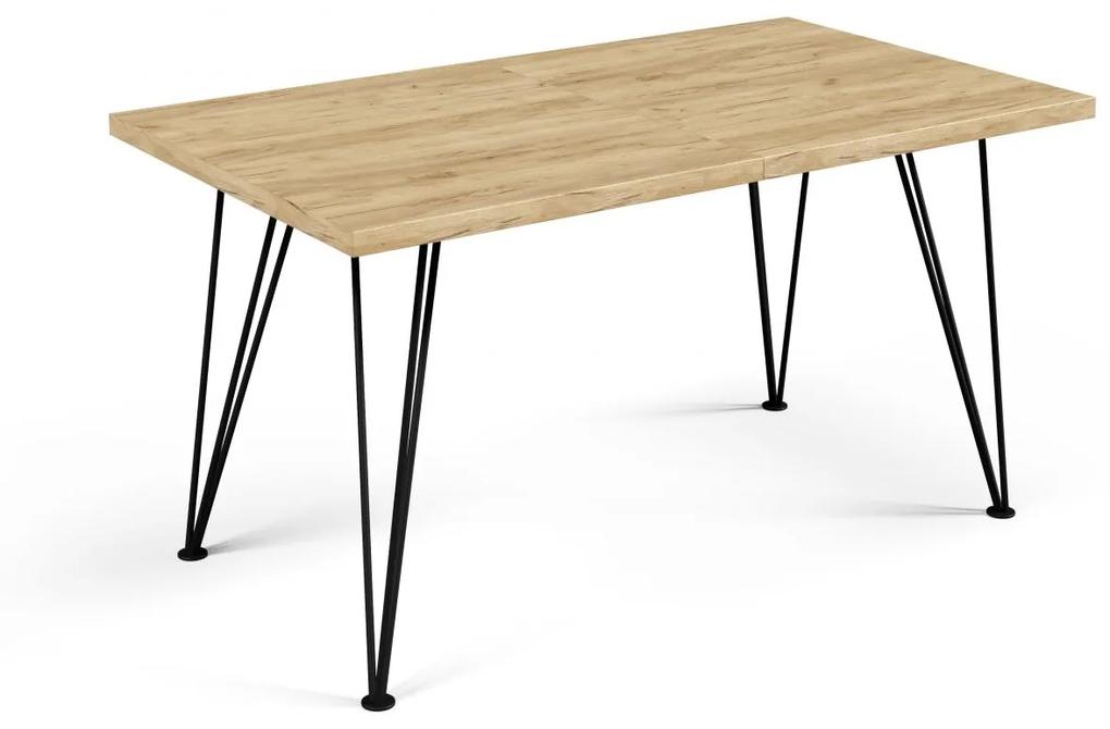 Rozkladací jedálenský stôl EDISON  140/240 x 80 Zlatý remeselný dub