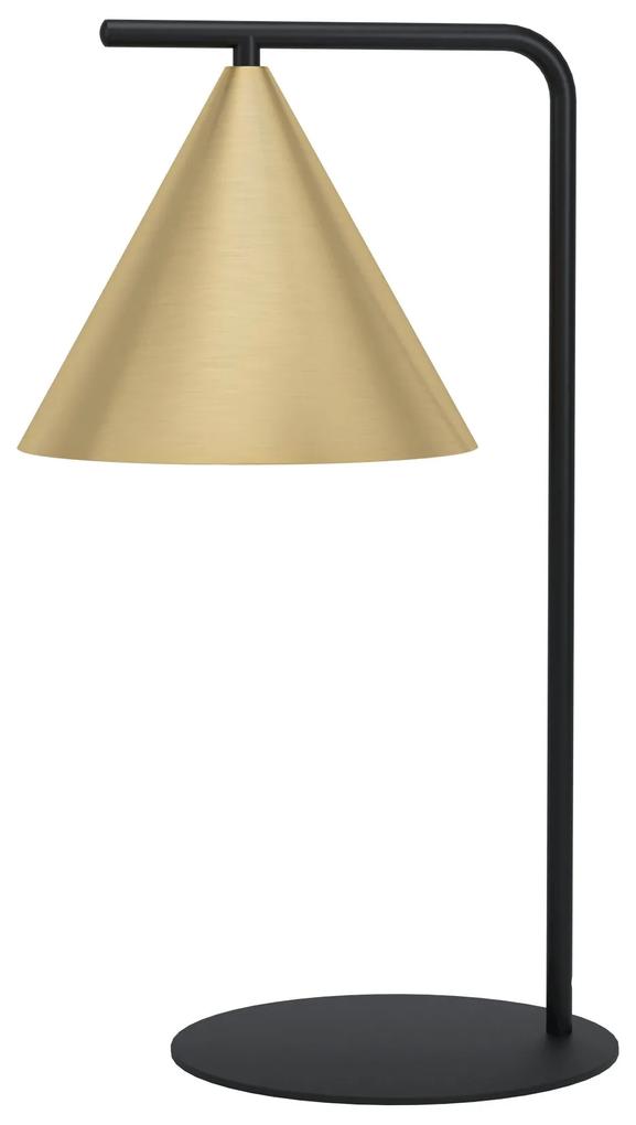 EGLO Industriálna stolná lampa NARICES, 1xE27, 40W, čierna, mosadzná