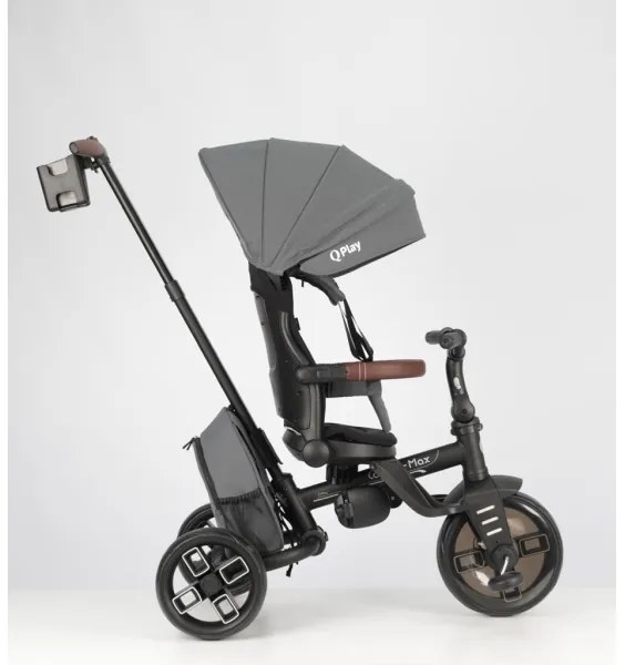 QPlay - Detská trojkolka 7 v 1 COMFO MAX sivá