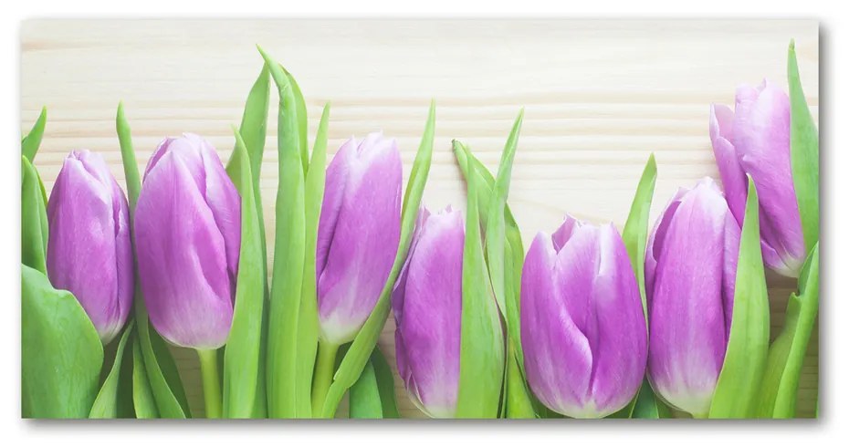 Foto obraz akrylové sklo Fialové tulipány pl-oa-140x70-f-78755149