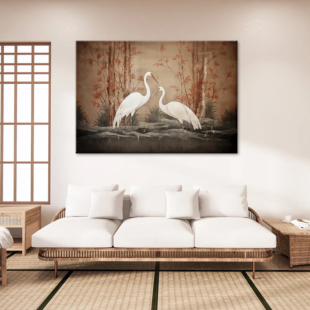 Gario Obraz na plátne Orientálne vtáky a stromy Rozmery: 60 x 40 cm