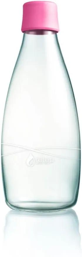 Svetloružová sklenená fľaša ReTap s doživotnou zárukou, 800 ml