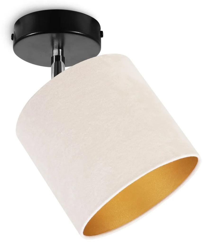 Bodové svietidlo Mediolan, 1x svetlobéžové/zlaté textilné tienidlo, (výber z 2 farieb konštrukcie - možnosť polohovania)