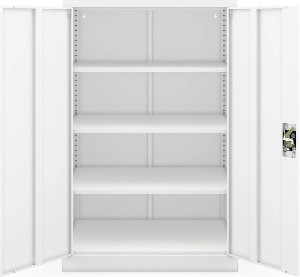 Kovová kancelárska skriňa na dokumenty biela KEVIN D600 900 x 1400 x 600 mm