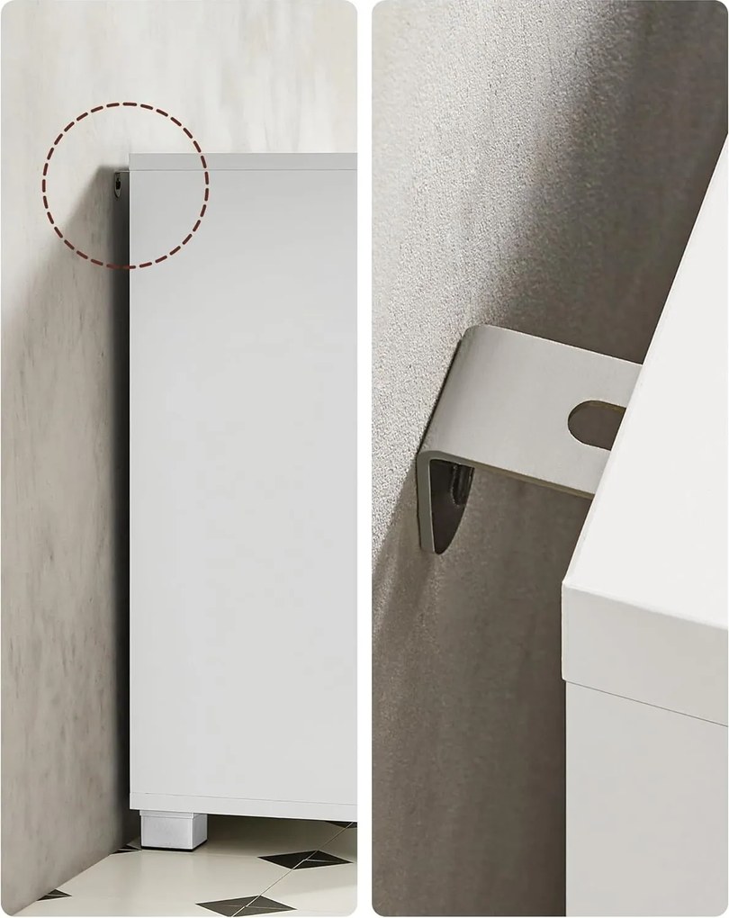 Kúpeľňová skrinka s 3 veľkými zásuvkami, 2 priehradkami, biela