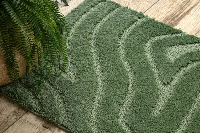 Kúpeľňový koberček SUPREME WAVES vlny, zelený