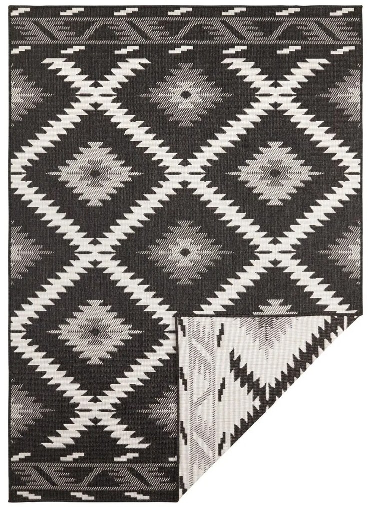 Kusový koberec Twin Supreme 103429 Malibu black creme – na von aj na doma, 200x290, čierna, čiernobiela, chodba / predsieň, Hanse Home