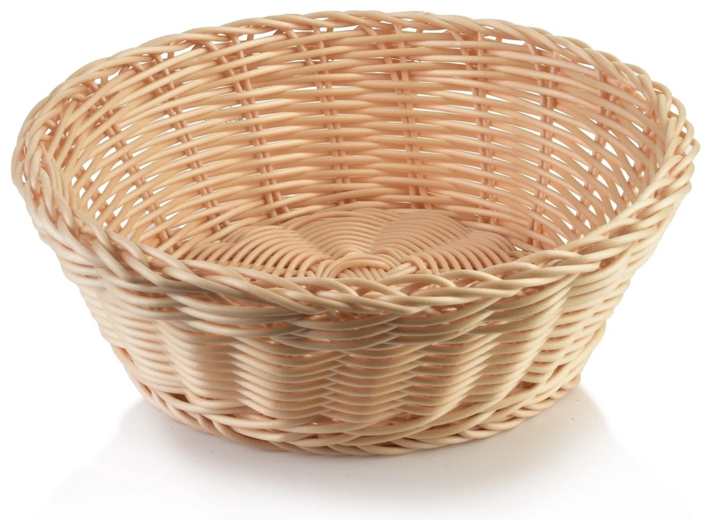 Kulatý košík na pečivo SINO 20x7 cm světle hnědý