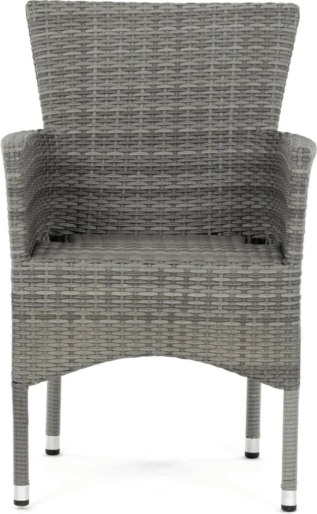 Autronic BONTEC Záhradná stolička, kov, polyratan, šedá, AZC-S2118 GREY Farba: Šedá