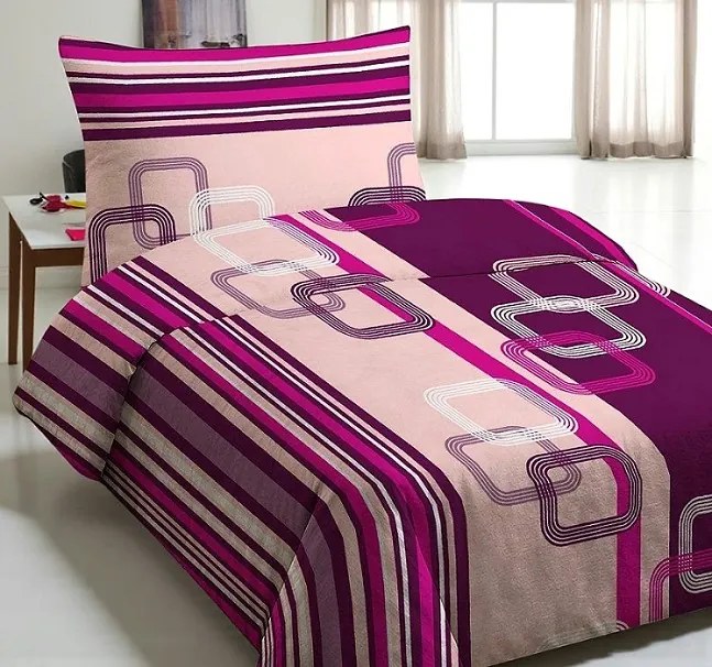 Obliečky Katrin fialové Bavlna 70×90 140x200 cm