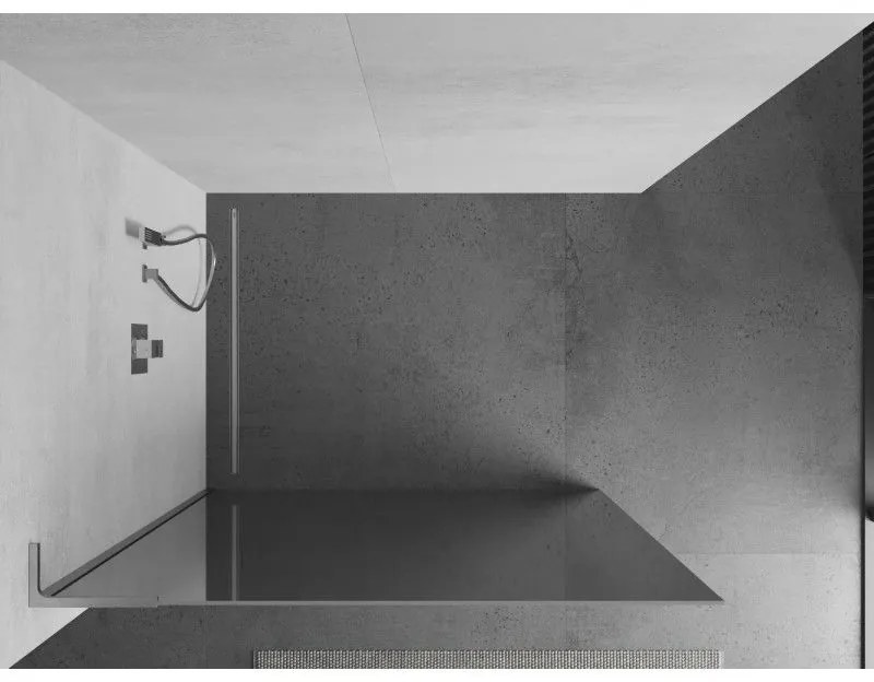 Mexen Kioto L, sprchová zástena Walk-In 70 x 200 cm, 8mm sklo vzor zrkadlo, chrómový profil, 800-070-103-01-50