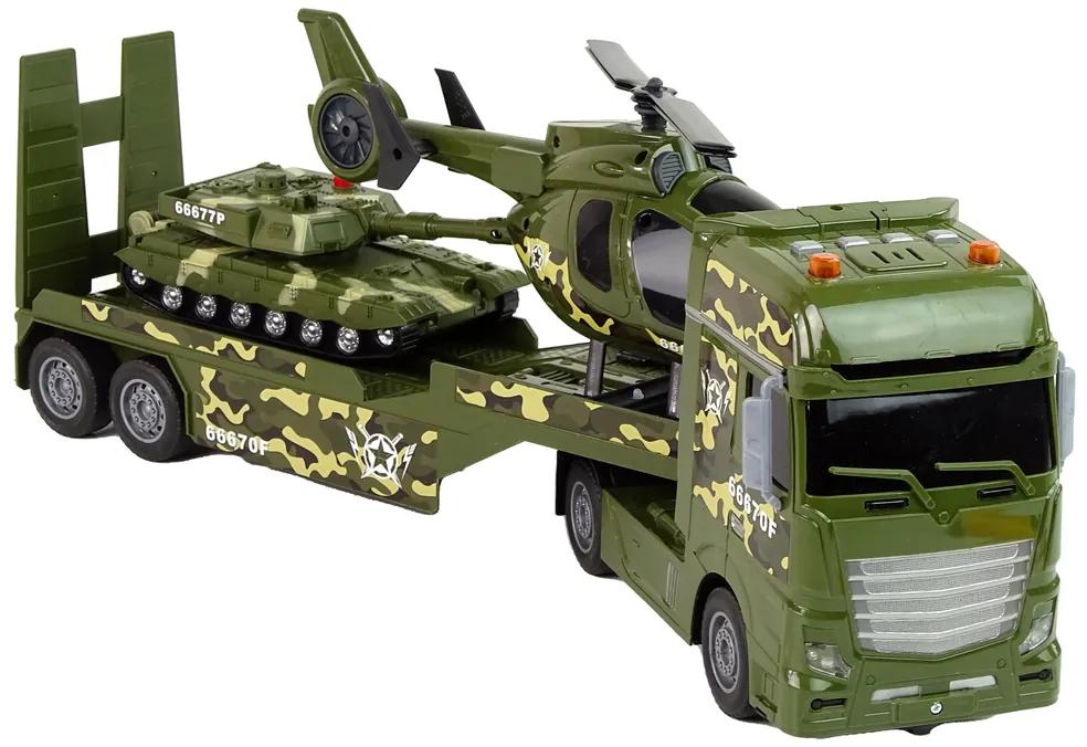 Lean Toys Vojenská súprava – kamión, vrtuľníka a tank
