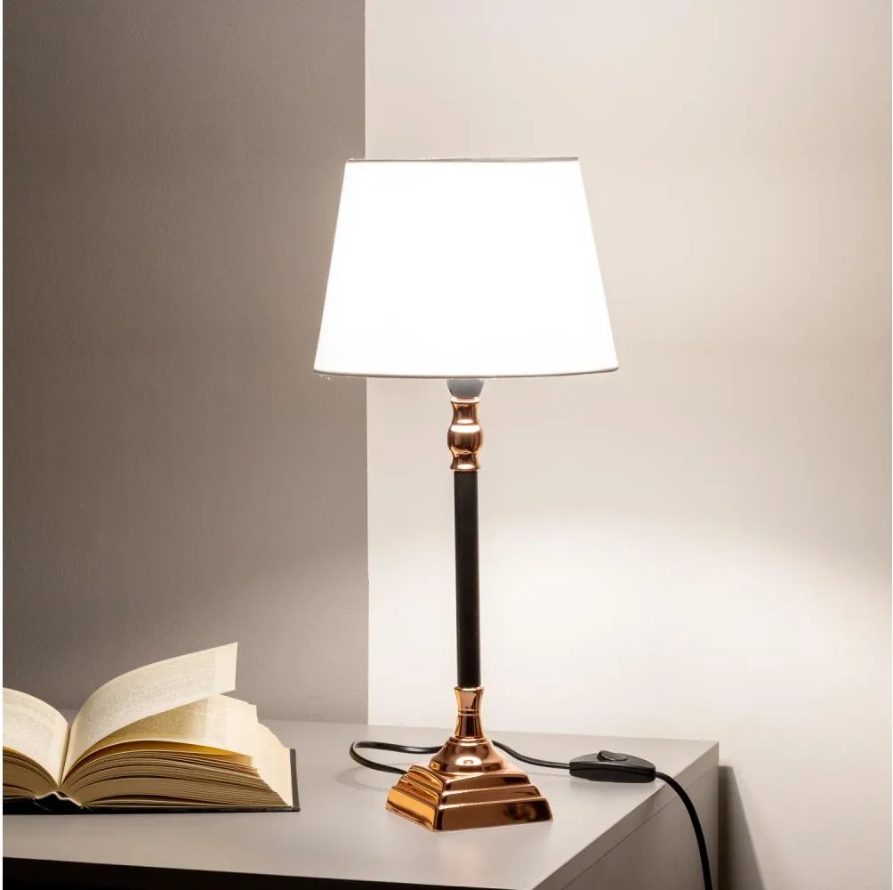 BRILAGI - Stolová lampa CERIA 1xE14/40W/230V pr. 20,5 cm čierna/medená/biela