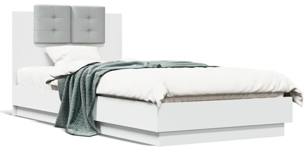 Rám postele s čelom biely 100x200 cm kompozitné drevo 3209933