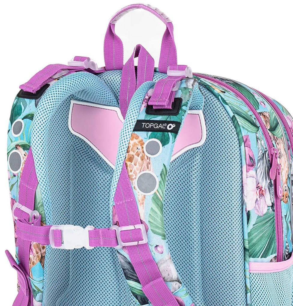 Veľká školská súprava Topgal ELLY 23004 G - batoh + peračník + vrecko na prezuvky + pláštenka na batoh