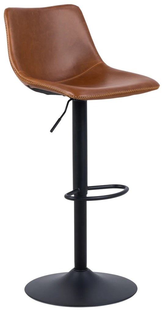 KAMEL ekokoža Vintage Brandy (FR) / čierna konštrukcia – OTOČNÁ BAROVÁ STOLIČKA DO KUCHYNE, OBÝVAČKY A REŠTAURÁCIE.