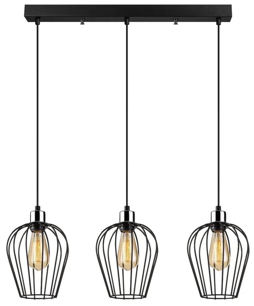 Závěsný lustr Tel VIII černý