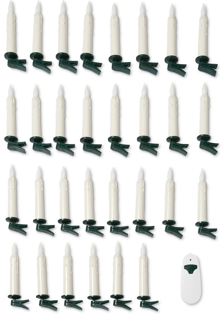 Sviečky s LED diódami na vianočný stromček, 30 ks