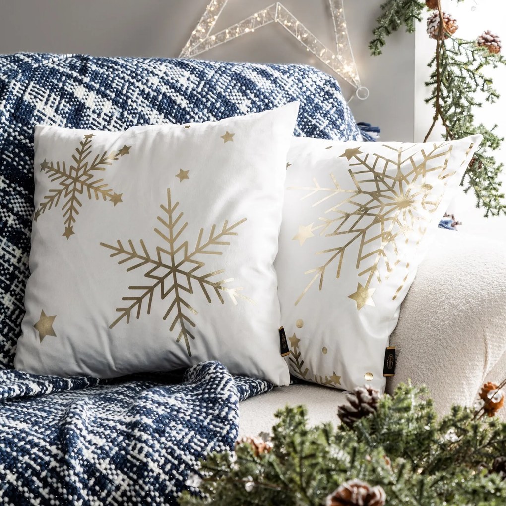 VIANOČNÁ DEKORAČNÁ OBLIEČKA NA VANKÚŠ ELEGANCE2 45X45 CM VZOROVANÁ