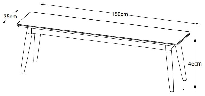 Dizajnová lavica Tallys 150 cm dymový dub