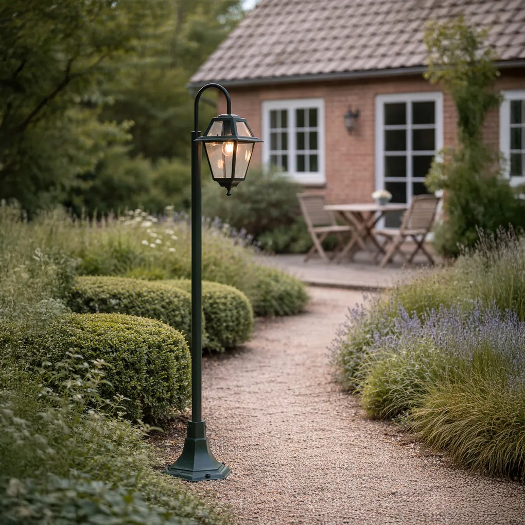 Klasická vonkajšia lampa tmavozelená 135 cm IP44 - Berta