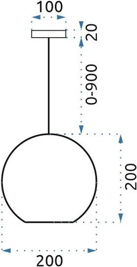 Toolight - Závesná lampa guľa 20cm LE03-1, chrómová, OSW-00705