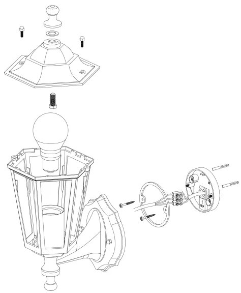 EGLO 22463 - vonkajšie nástenné svietidlo LATERNA 5 1xE27/60W biela