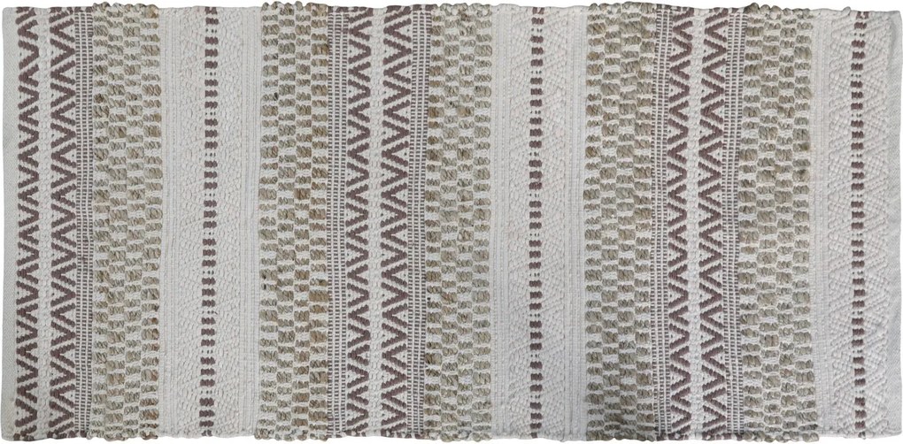 Béžový bavlnený koberec s ornamentami Rug stripes - 70*150 cm