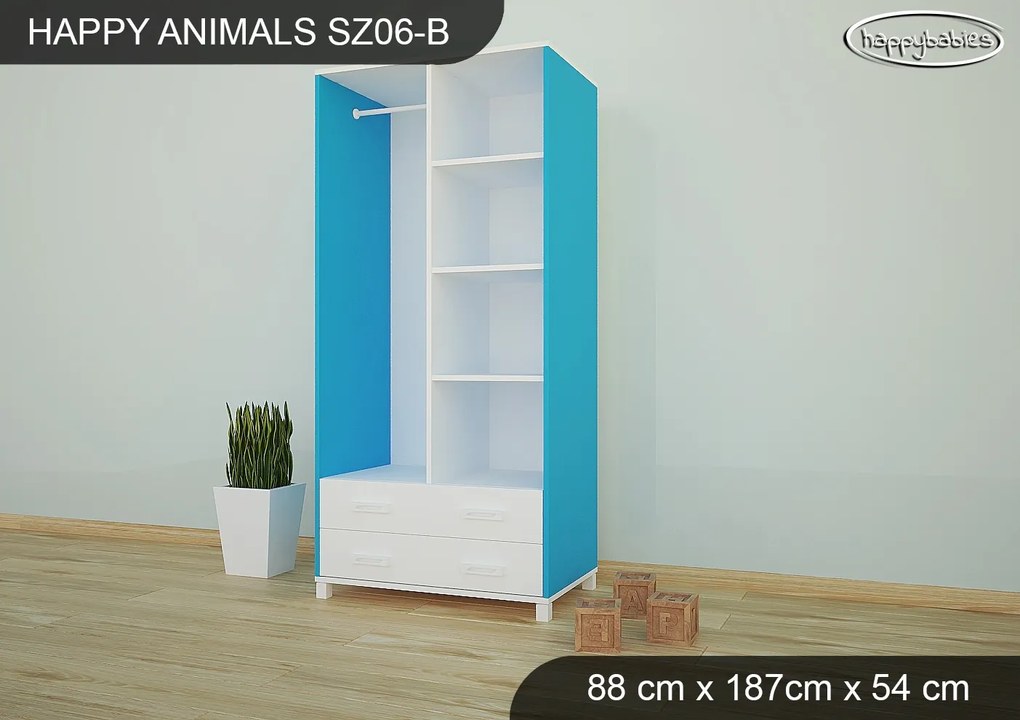 Detská skriňa ZVIERACIE KAMARÁTI - TYP 6B