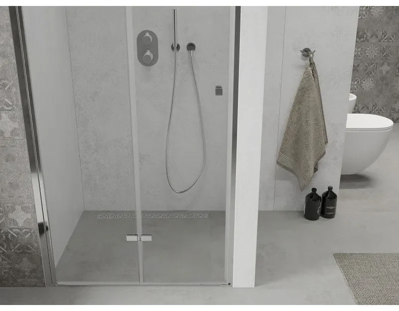 Mexen Lima, skladacie sprchové dvere do otvoru 95 x 190 cm, 6mm číre sklo, chrómový profil, 856-095-000-01-00