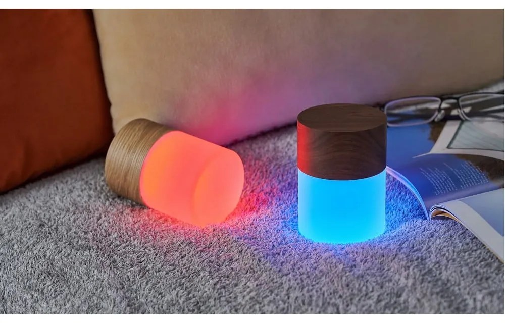 Tmavohnedá stmievateľná stolová lampa so skleneným tienidlom (výška 10,5 cm) Lemelia – Gingko