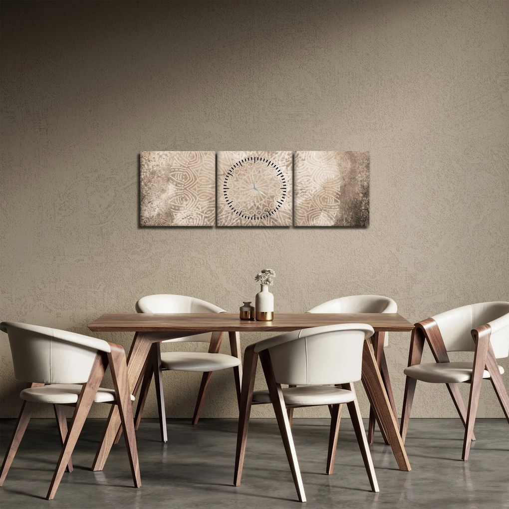 Obraz - Mandala (s hodinami) (90x30 cm)