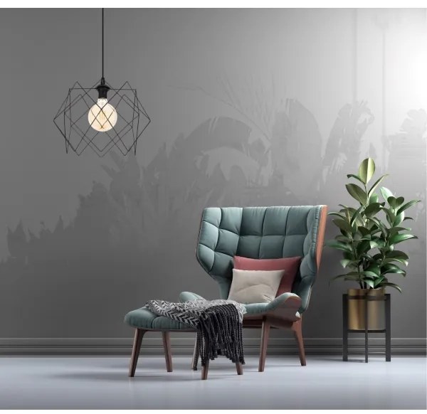 Luster na lanku GALL 1xE27/60W/230V čierna