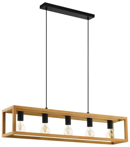 Eglo 32143 - Závesný luster na lane BLACKCROWN 5xE27/40W/230V hnedá