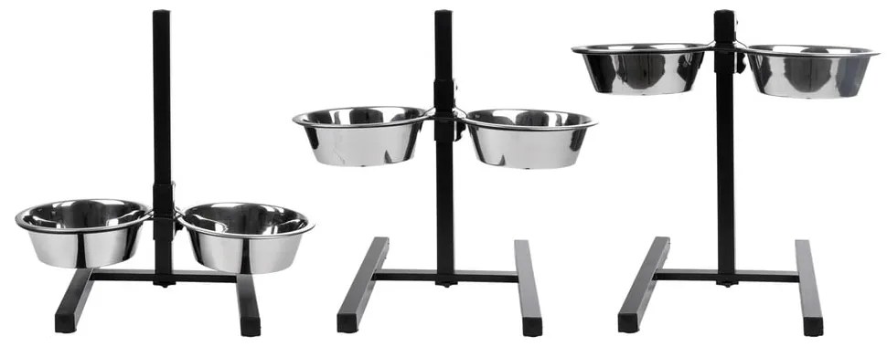 Súprava misiek s podstavcom pre psa z nehrdzavejúcej ocele – Love Story