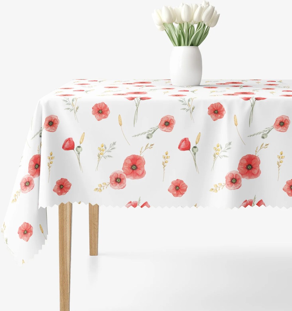 Goldea hranatý teflónový obrus - vlčie maky 120 x 160 cm