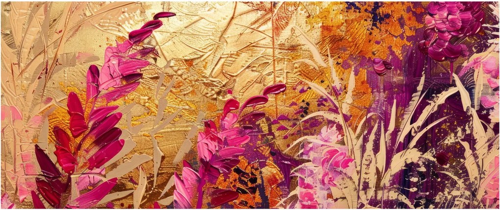 Obraz - Abstraktná maľba kvetov II. (120x50 cm)