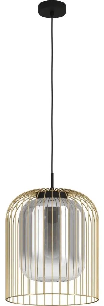 Eglo 39695 - Závesné svietidlo na lanku CAMINATA 1xE27/40W/230V čierna/zlatá