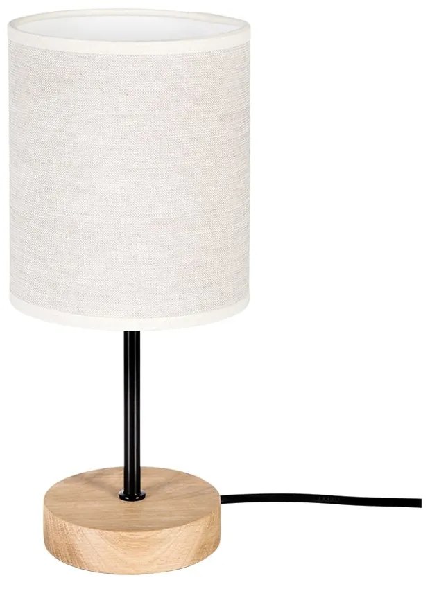 Stolová lampa Boho 1xE27 Max.25W Olejovaný dub/čierna/čierne PVC/béžová