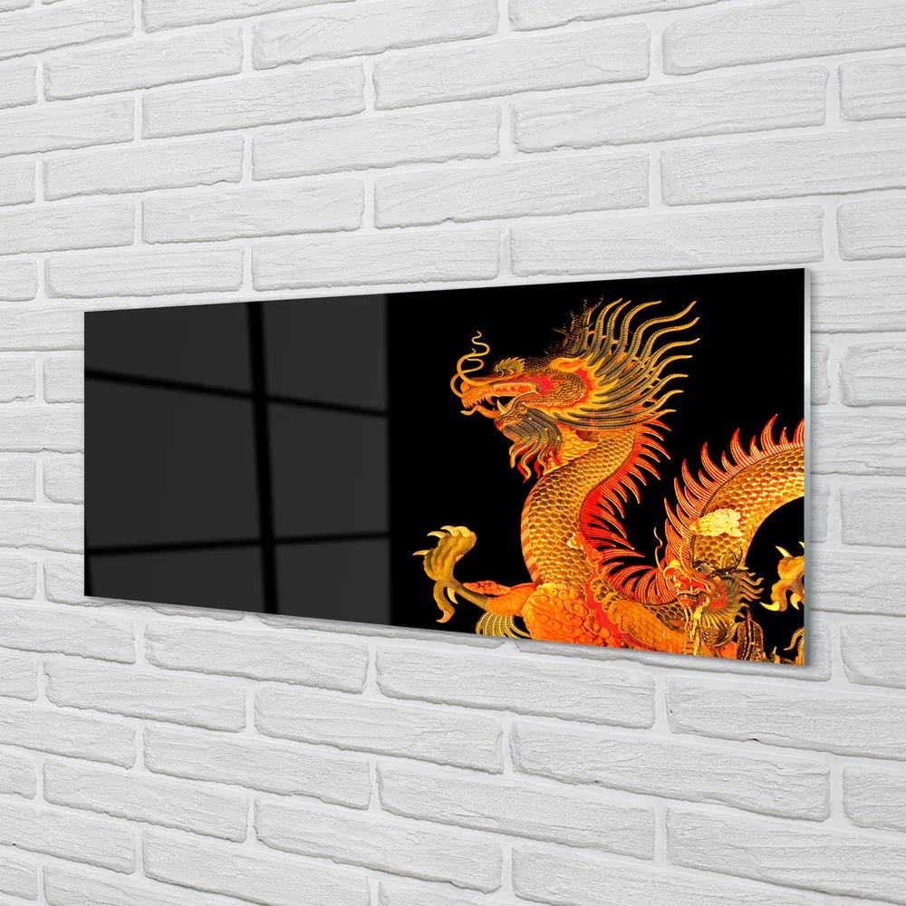 Obraz plexi Japonský zlatý drak 120x60 cm