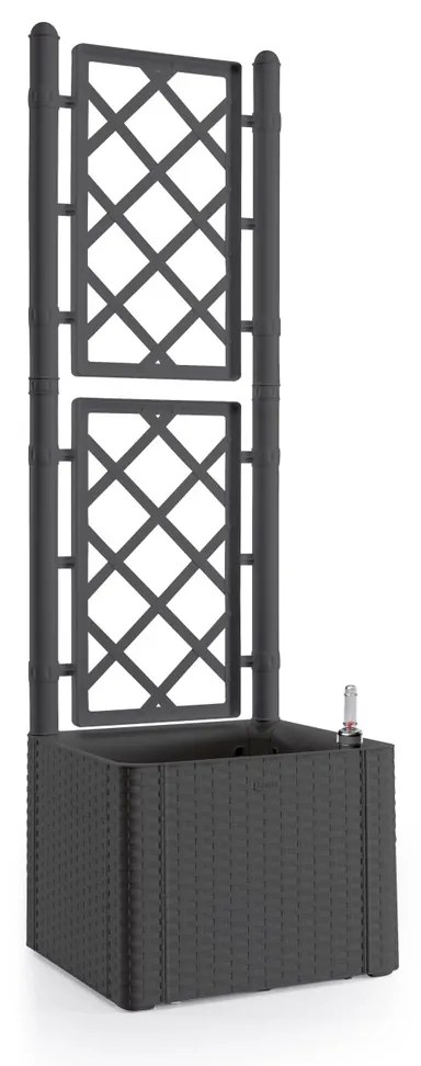 STEFANPLAST Samozavlažovací truhlík Natural Deluxe 35 l s trelážou/mriežkou, antracit