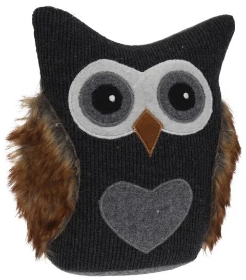 Zarážka za dvere Sova – čierna 23 x 23 cm